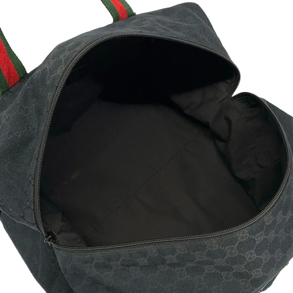Gucci GG Pattern, Shelly (Web) Boston Bag 153240 Black Green Red Jacquard